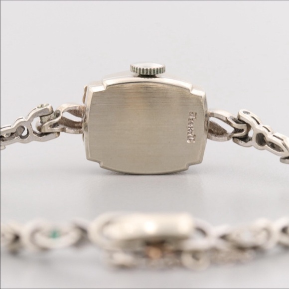 *Vintage 14K Hamilton Diamond & Emerald Watch with jewel-studded 14K watchband - Picture 6 of 10